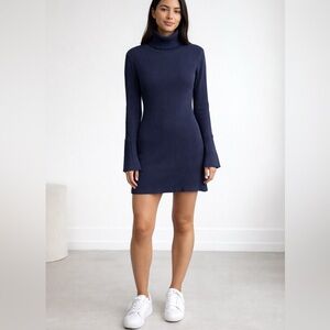 Charlie Holiday Navy Long Sleeve turtleneck ribbed Dress size 8